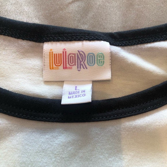 LuLaRoe Black and White Yin and Yang Bears Printed Randy Tee - Picture 3 of 6